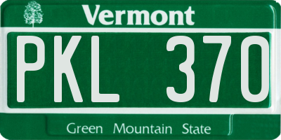 VT license plate PKL370