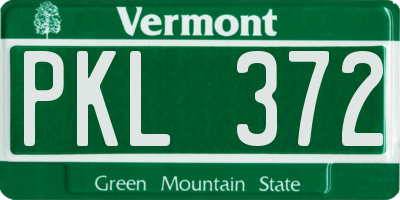 VT license plate PKL372