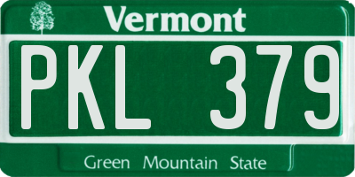 VT license plate PKL379