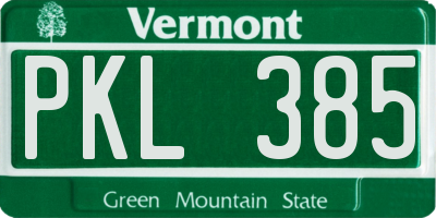 VT license plate PKL385