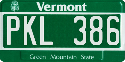 VT license plate PKL386