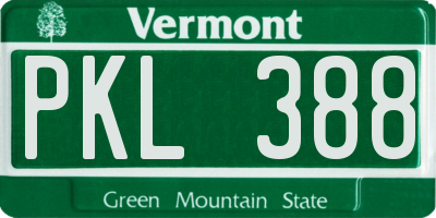 VT license plate PKL388