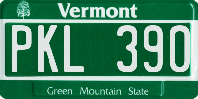 VT license plate PKL390