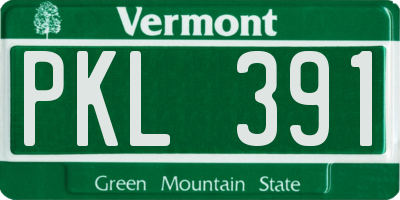 VT license plate PKL391