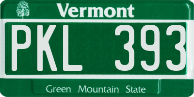 VT license plate PKL393