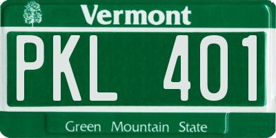 VT license plate PKL401