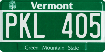 VT license plate PKL405