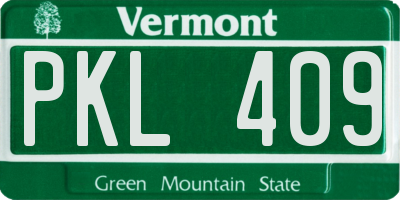 VT license plate PKL409