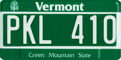 VT license plate PKL410