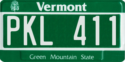 VT license plate PKL411