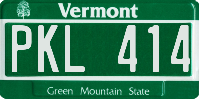 VT license plate PKL414