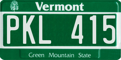 VT license plate PKL415