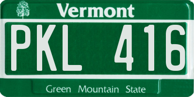 VT license plate PKL416