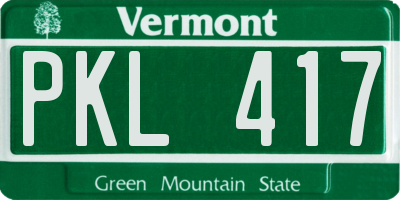VT license plate PKL417