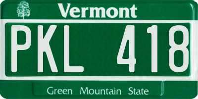 VT license plate PKL418