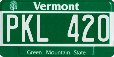 VT license plate PKL420