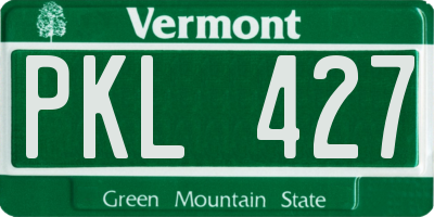 VT license plate PKL427