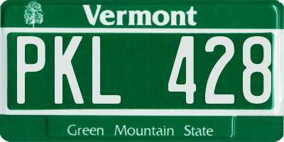 VT license plate PKL428