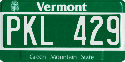VT license plate PKL429