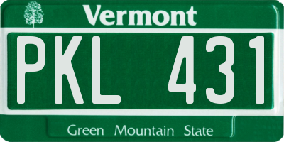 VT license plate PKL431