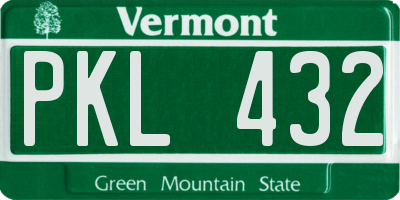 VT license plate PKL432