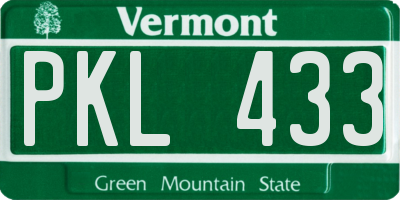 VT license plate PKL433