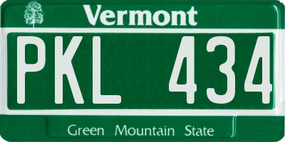 VT license plate PKL434