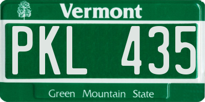 VT license plate PKL435