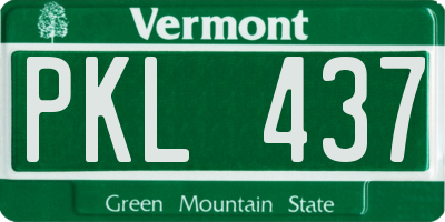 VT license plate PKL437