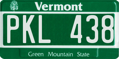 VT license plate PKL438