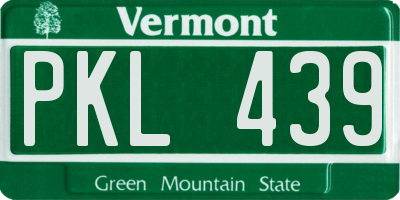 VT license plate PKL439