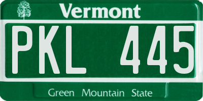 VT license plate PKL445