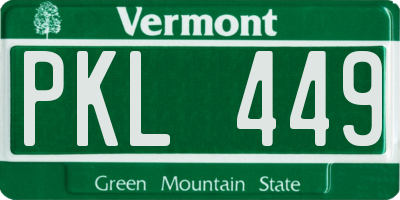 VT license plate PKL449