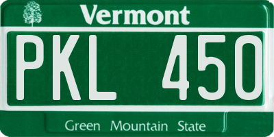 VT license plate PKL450