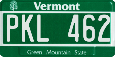 VT license plate PKL462