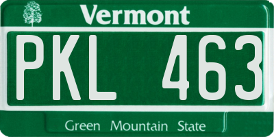 VT license plate PKL463
