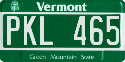 VT license plate PKL465