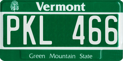 VT license plate PKL466