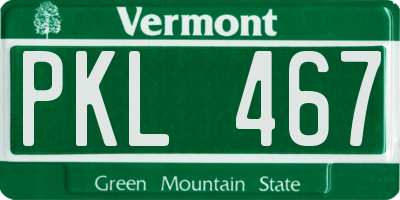VT license plate PKL467