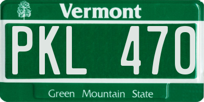 VT license plate PKL470