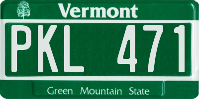 VT license plate PKL471
