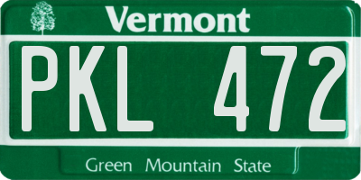 VT license plate PKL472