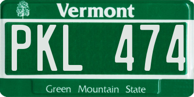 VT license plate PKL474