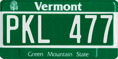 VT license plate PKL477