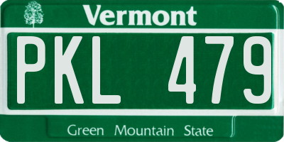 VT license plate PKL479