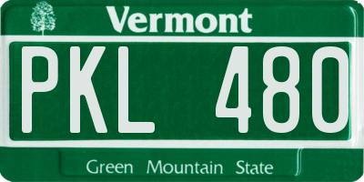 VT license plate PKL480