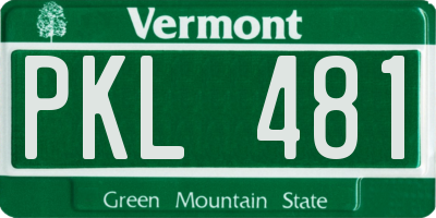 VT license plate PKL481
