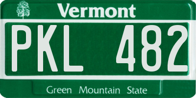 VT license plate PKL482
