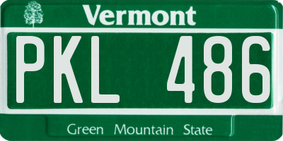 VT license plate PKL486