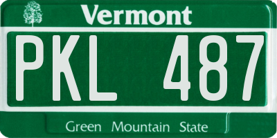 VT license plate PKL487